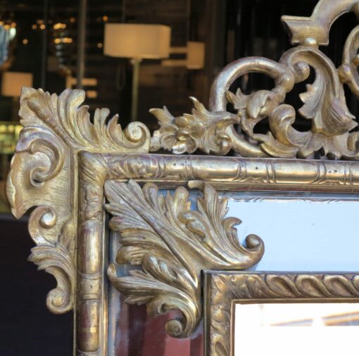 1880' Miroir à Fronton style Louis XIV à Parecloses - Doré à l'Or - 169 x127 cm – Image 7