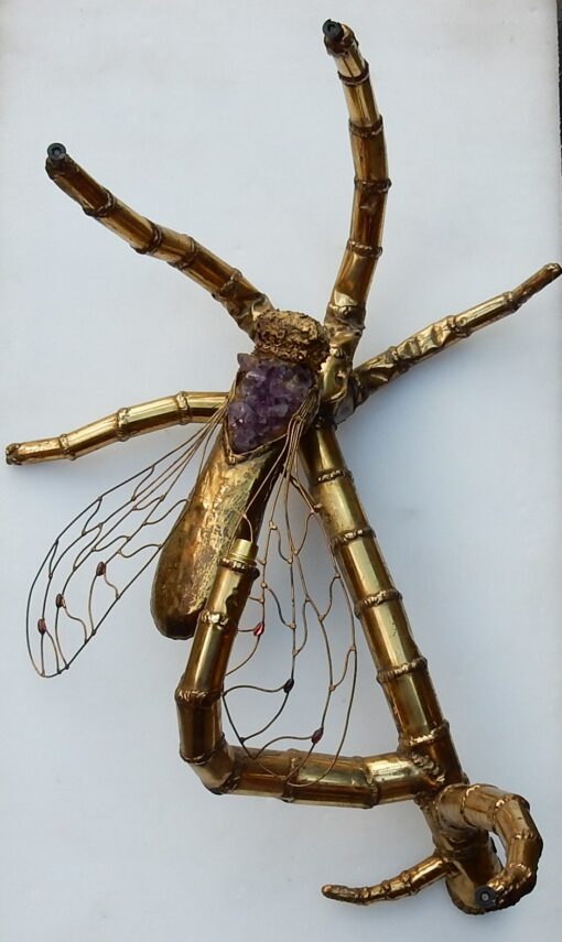 1970' Wall Lamp or Coffee Table Enlighteningof A Cicada  FERNANDEZ or DUVAL BRASSEUR or HONORE - PARIS