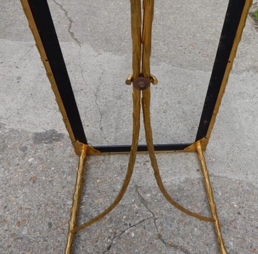 1950/70' Table Basse en Bronze Doré Décor Palmier Maison Charles 112 X 48 cm – Image 8