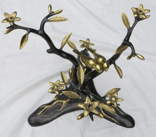 Bronze coffee table Willy Daro or Duval Brasseur to the Parrots and  Bonzai - Image 2