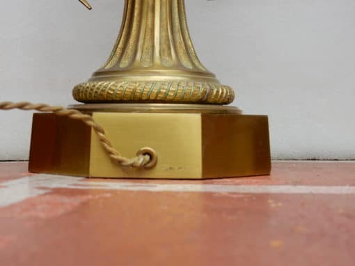 1950/70 Pair of Bronze Lamps and Egg Amber Way Signed  Charles - Image 8