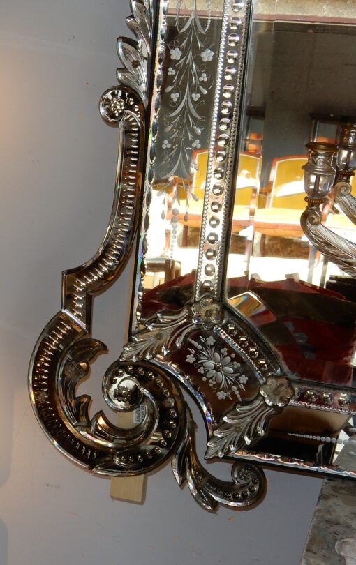 1880/1900' Venitian Mirror Napoleon 3 has Front wall   202 H X 138 cm - Image 8