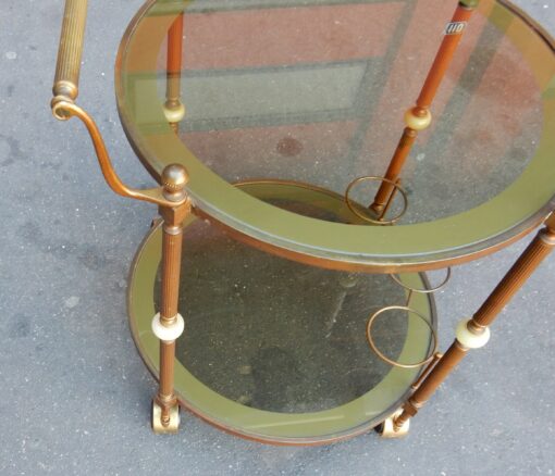 1950/70 Rolling Bar Gilded Brass Maison Jansen 2 Levels - Image 3