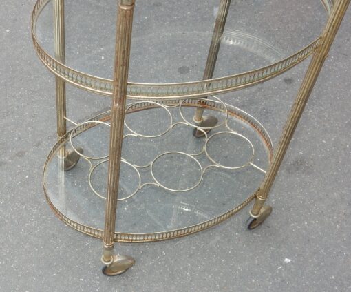 1950/70 Rolling Bar Silvered Brass Maison Bagués 3 Levels - Image 6