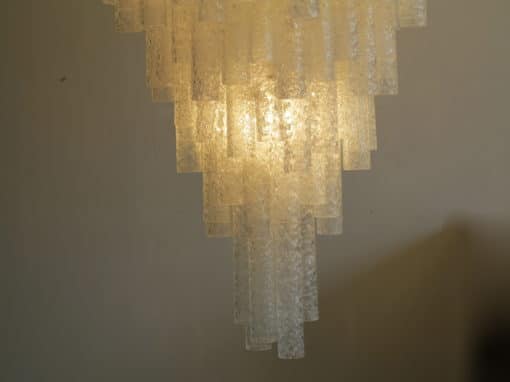 1970' chandelier Venini crystal of Murano of shape pipes 434 crystals - Image 6