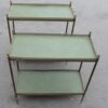 Paire d Etagere en bronze Maison Bagués avec galeries gainées de skai vert – Image 3