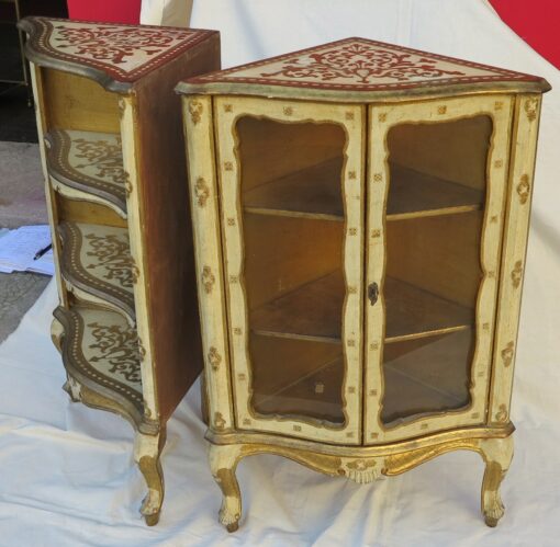 Paire d Encoignures bois doré italie – Image 3