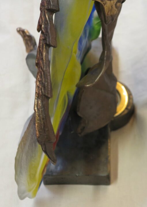 Bronze eagle and training(forming) molten glass swigs, signed LOHE - Image 8
