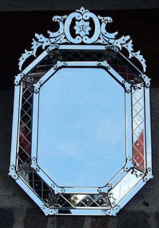 1880/1900 Miroir Style Louis XIV à l’Étoile à 5 Branches 134 X 89 cm