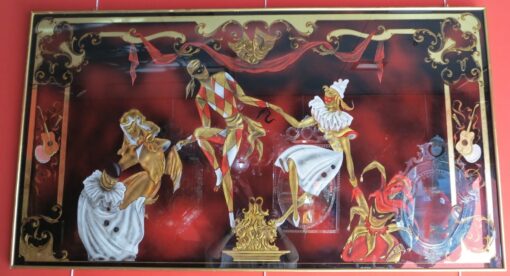 Comedia del Arte > églomisé glass panel