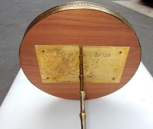 1970' Serviteur en Bronze Avec Galerie Modèle Bambou Maison Baguès – Image 3