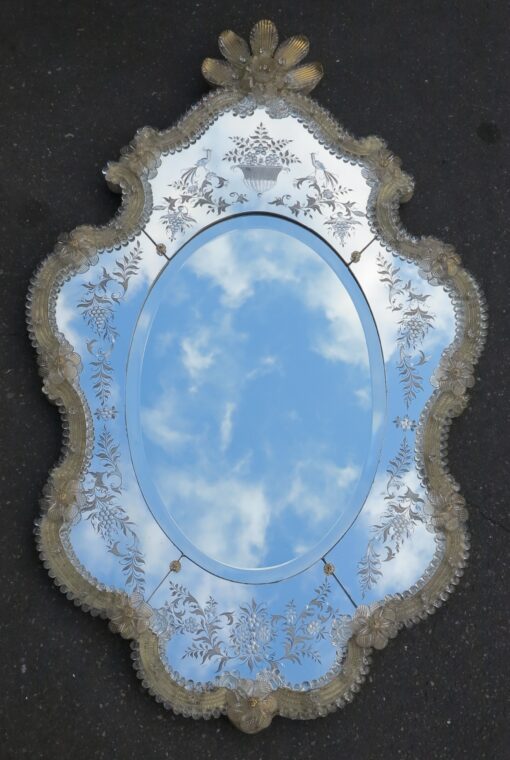 1950/70 Mirror Murano in birds Lyre