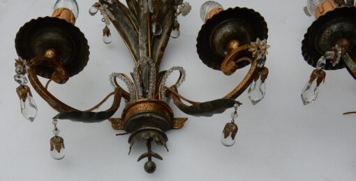 1950-1970 Pair of Sconces with Pinapple Leaves in the Style Maison Baguès - Image 2