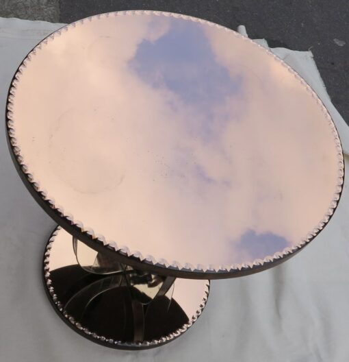 Pedestal table art deco mirror copered color