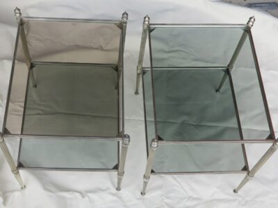 Pair of ends of sofas sunbathes silvered style maison Bagués