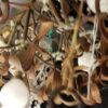 1900'  Ball of Mistletoe Art Nouveau Bronze has 5 Bulbs and Pearls Opaline  Diameter 45 cm - Image 6