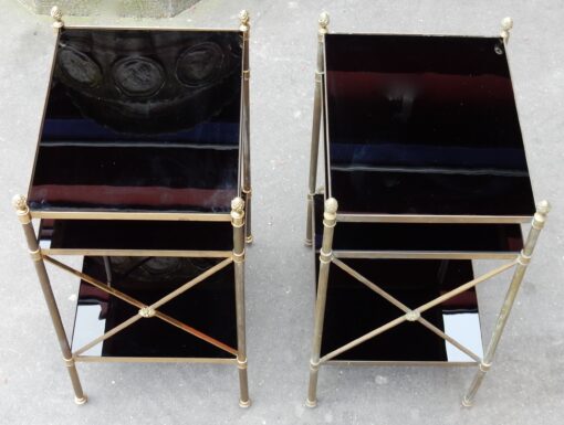 1950/70' Pair of Shelves has 3 levels Maison Bagués With Black Opaline - Image 8