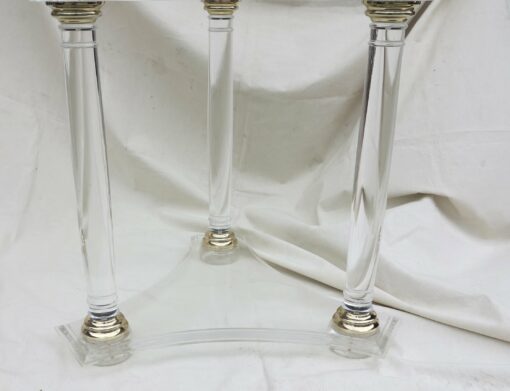 1970' Round Table or Lucite Pedestal Table And Golden Cabochons - Image 5