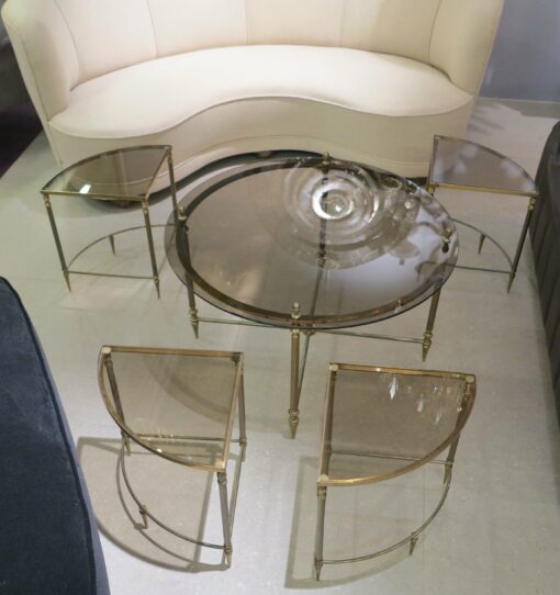 1950/70' Coffee table Maison Bagués bronze and her 4 tables - Image 7