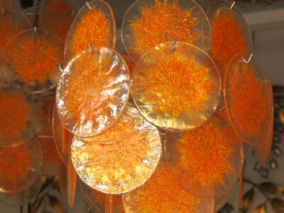 1970'  Venini Bowl Chandelier in the Style of Vistosi 26 Pieces