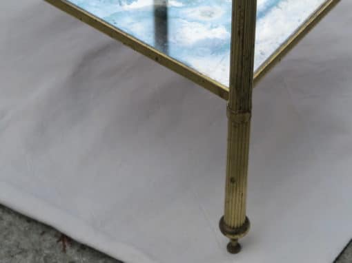 1950/70' Pair  of end of sofa Maison Bagués Bamboo model with tops in oxyded silvered miror with pin cones - Image 7