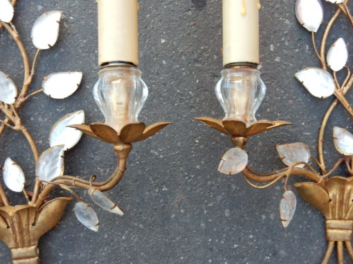 1970' Pair Wall Lamp has the Flower Baguès H 40 cm - Image 2