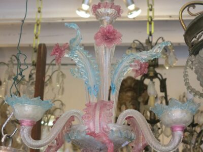 Chandelier three-colored Murano