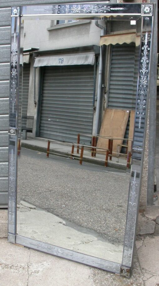 Blue rectangular venitian mirror