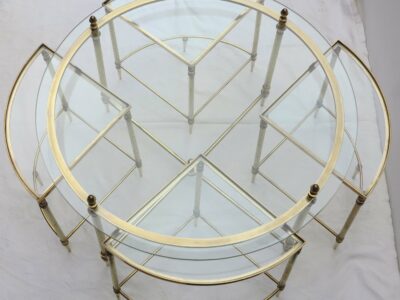 1950/70' Coffee table Maison Bagués bronze and her 4 tables