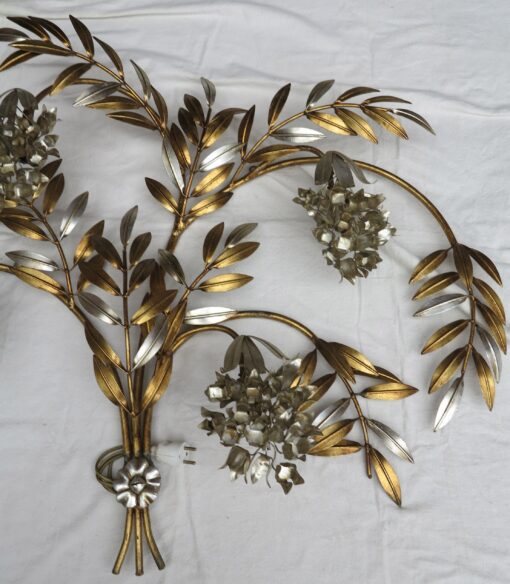 Wall lamp 4 lights in wisterias, flower of bottom silvered - Image 5