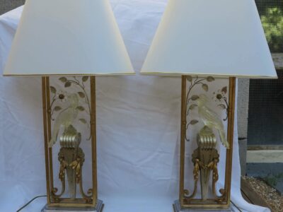 1970' Pair lamps has the parakeet style Bagués