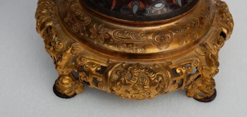 1890' A Pair of Lamps Compartmentalized Japan Birds and Dragons - Image 4