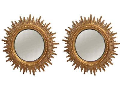 1970/80' Paire de Soleils Miroirs Biseautés