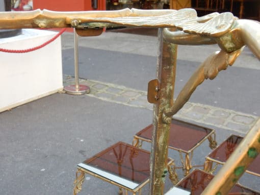 1950/70' Bronze Coffee Table With Swan and its 6 Pieces of Sofas 145 x 94 cm - Image 7