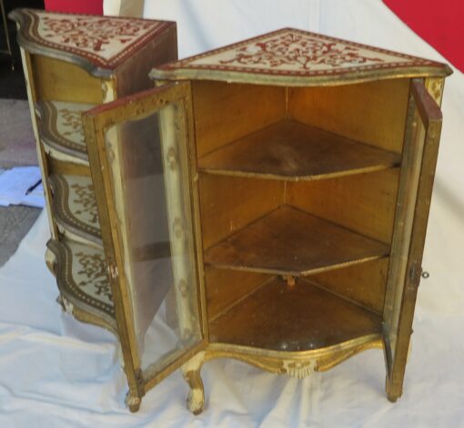 Paire d Encoignures bois doré italie – Image 4