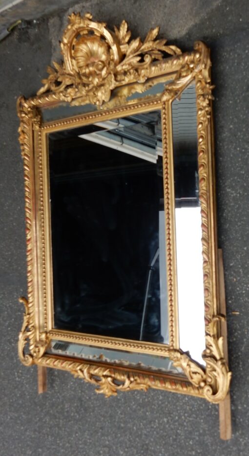 1880' Miroir Style Régence à Coquille Parecloses Doré à l'Or 125 x 94 cm(réservé) – Image 5