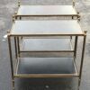 1970' Paire d’Étagères ou Similaires en Bronze Maison Baguès et 2 Plateaux Gainés de Cuir Noir 64 x 37 cm – Image 2