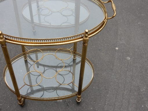 1950/70 Pair Of Rolling Bar In Brass Maison Bagués  in The Style of  L XVI - Image 4