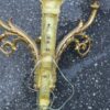 1950' Pair of bronze sconces cherub playing 2 trumpets - Image 8