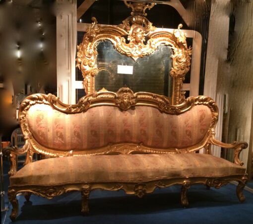 Pair of mirrors and sofas gilded Wood Italy 1850