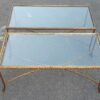 1950/70' Paire de Tables Basses en Bronze Doré Décor Palmier Maison Charles 105 X 50 cm – Image 5
