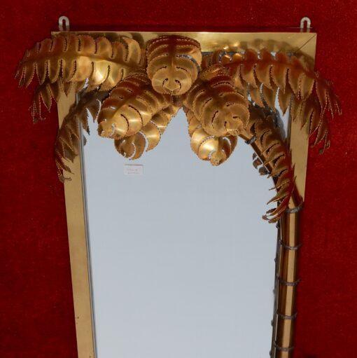 1970 ' Original Mirror Maison Jansen with Palm Illuminating Single Piece by Barbier - Image 8