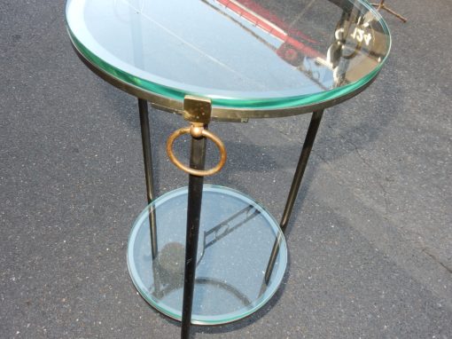 1970 'Round Bronze Pedestal Table or Brass Maison Jansen Double Patine - Image 4