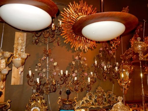 1900' Series of 4 Wall Lamps has 4 Arms of Light N3 With Ceramic Flowers - Image 7