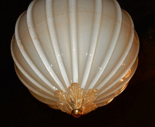 1950/70 Chandelier Murano Crystal and Gold Inclusion, Pineapple Form by  Barovier & Toso - Image 8