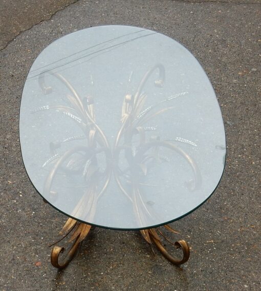 1970'  Cofee Table sheaf of wheat Gilted in The Style of Coco Chanel - Image 7