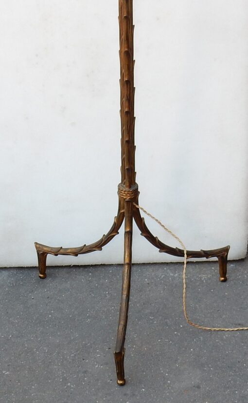 1950/70 Lampadaire en Bronze Doré Maison Charles Modèle Palmier 3 Tiges – Image 2