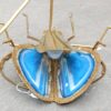 1970' Applique Scarabée  de Fernandez ou Duval Brasseur avec Ailes en Agate Bleue 30 X H 35 cm – Image 7