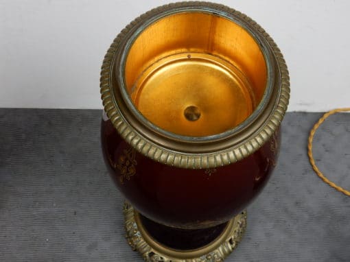 1880/1900 N3 lamps Pair of ceramic and bronze - Image 4