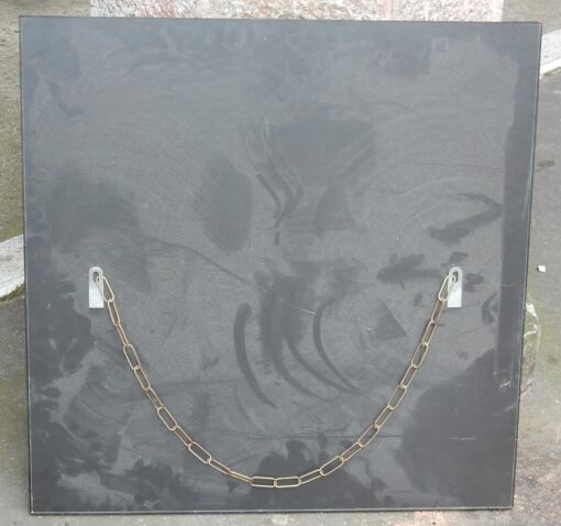 1970/80' Miroir Laqué Noir Avec Motifs en Laiton pour Lancel Paris – Image 6
